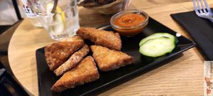 Tempeh nuggets with veganaise at Soya Cantine Bio in Paris