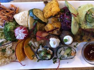 Mezze plate  at Soya Cantine Bio in Paris