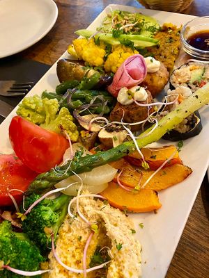 Mezze selection  at Soya Cantine Bio in Paris