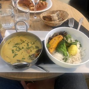 Curry dish  at Soya Cantine Bio in Paris