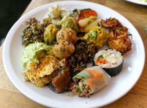 Appetizers from the brunch at Soya Cantine Bio in Paris