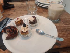 Brunch pasteries at Soya Cantine Bio in Paris