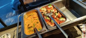 Lasagne and Masala curry 

 at Soya Cantine Bio in Paris