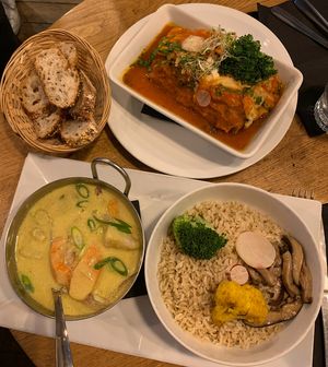 Lasagna + Curry  at Soya Cantine Bio in Paris