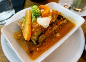 Lasagna at Soya Cantine Bio in Paris