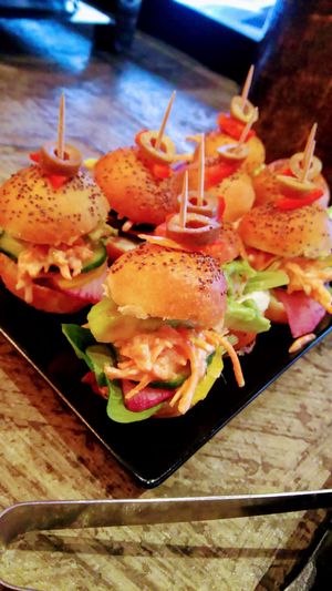 Mini burgers at Soya Cantine Bio in Paris