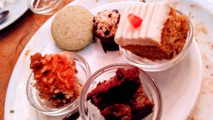 Lunch buffet desserts at Soya Cantine Bio in Paris