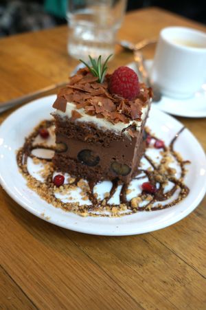 Forêt Noir (dessert of the day) at Soya Cantine Bio in Paris