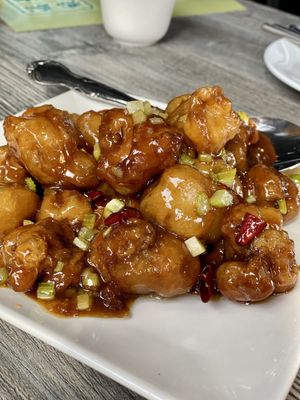 General Tso’s Chicken(made of mushrooms ) at House of Fortune in Rowland Heights