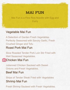 We often add tofu to the Vegetable Mai Fun 🤩  at Hing Ta in Rocky Mount