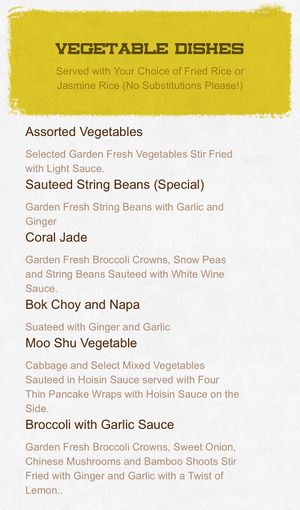 Fresh and delicious vegetable options  😋  at Hing Ta in Rocky Mount