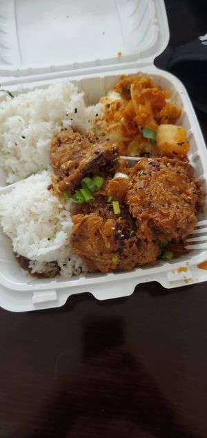 Sweet chicken plate at Badass Burgers in Honolulu