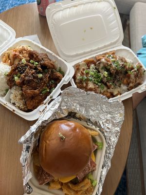 Plates at Badass Burgers in Honolulu