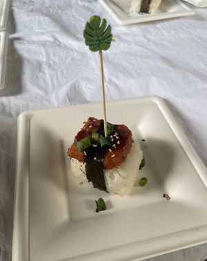 Vegan musubis for cocktail hour   at Badass Burgers in Honolulu