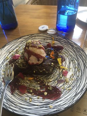 Brownie with ice cream  at MESTIZA in Valencia