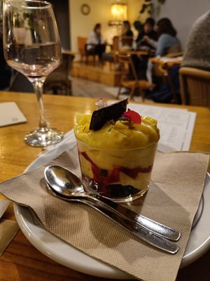 Sort of fluffy creayn desert at MESTIZA in Valencia