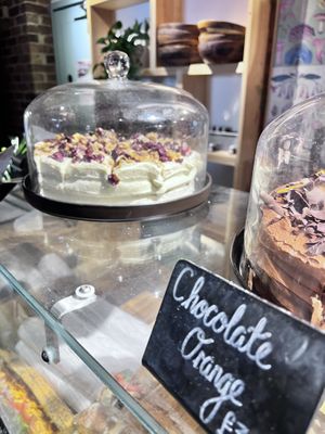 Cakes on offer  at Needlemakers in Lewes