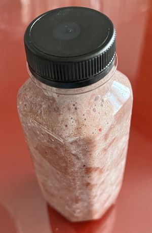 Smoothie (if you get takeout/takeaway, they will put a smoothie in a bottle unless you request otherwise)  at Nutrio Bar - Knyaz Boris in Varna