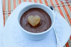 chocolate mousse with lemon bonbon at L'Atelier in Mecina Fondales