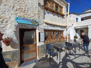 Entrance at L'Atelier in Mecina Fondales