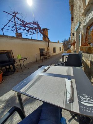 Terrace outside at L'Atelier in Mecina Fondales