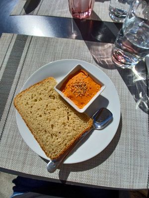 Braad with spread comes before the starter at L'Atelier in Mecina Fondales