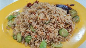 Fried sambal petai rice. at Ginga Vegetarian 银河素食香 - Jurong West in West Singapore