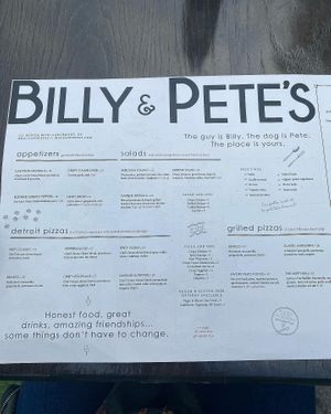 Menu at Billy & Pete's in Larchmont