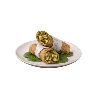 Masala Bhurji Vegan wrap | high-protein | gluten-free option | tofu bhurji, whole-wheat paratha, nut spread, mint chutney & fresh salsa. at Tralata in Mumbai