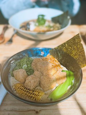 Sesame Miso Shoyu with crispy tofu 🤭  at Maneki in Worcester