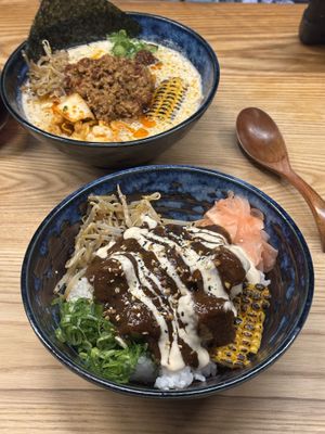 Tofu donburi bowl  at Maneki in Worcester