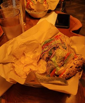 Yellow Submarine with hummus (added Avocado) at The Yellow Deli in Chilliwack