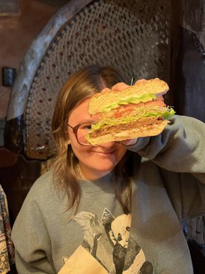 Vegan burger  at The Yellow Deli in Chilliwack