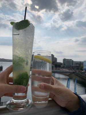 Mojito and sparkling water  at Signor Valentino in Cardiff