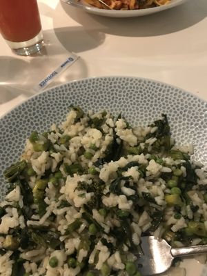 Risotto with peas, broccoli, asparagus and spinach at Signor Valentino in Cardiff