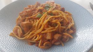 Spaghetti al Fungi at Signor Valentino in Cardiff