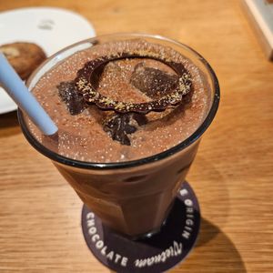 Signature vegan cashew drink at Maison Marou Saigon in Ho Chi Minh City