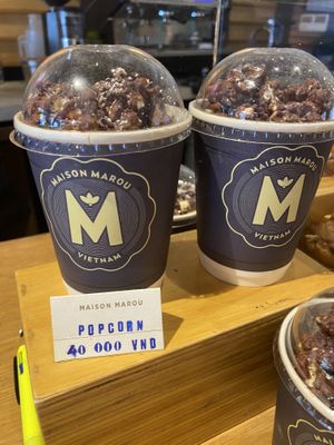 Popcorn is vegan  at Maison Marou Saigon in Ho Chi Minh City