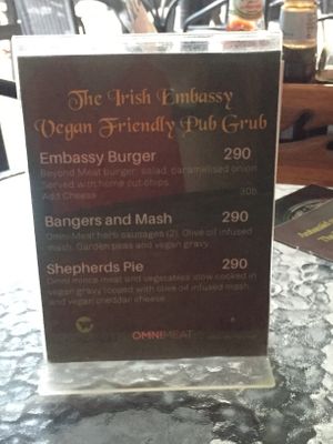 Vegan options  at The Irish Embassy in Koh Lanta