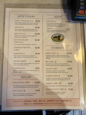 Menu 1 at Chai Yo Thai Vegetarian in San Mateo