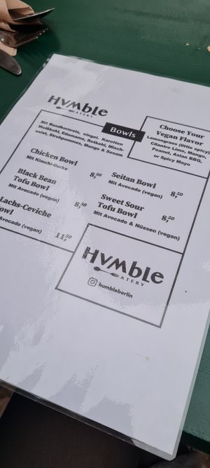 Menü at Humble Berlin in Berlin
