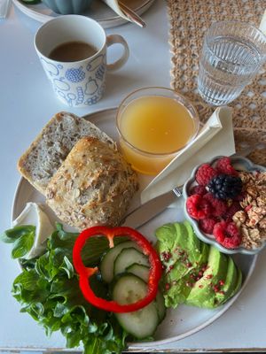 Breakfast platter, coffee or tea included, second cup is also included. at Kariranta in Lahti