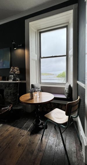 Adorable setting in the Dunvegan Cafe, with lovely views out to Loch Dunvegan   at The Dunvegan in Isle Of Skye