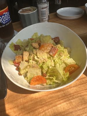 Vegan Cesar salad   at Roots Inn & Kitchen in Sister Bay