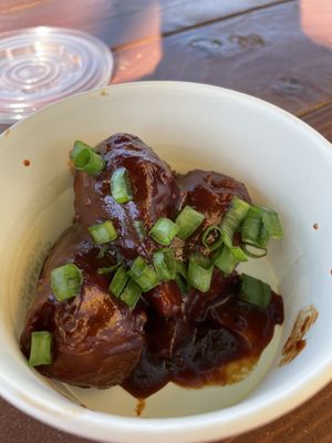 Bbq drumsticks  at Island Spice Vegan 707 in Hopland