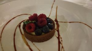 Torta al cioccolato e crema at Osteria Casa Mia in Martignacco