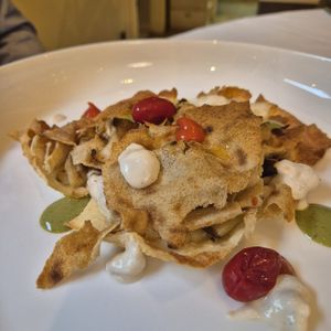 Lasagnetta di pane carasau at Osteria Casa Mia in Martignacco