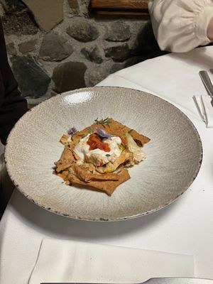 Lasagna di pane carasau  at Osteria Casa Mia in Martignacco