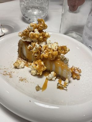 Caramelized popcorn cheesecake  at Osteria Casa Mia in Martignacco