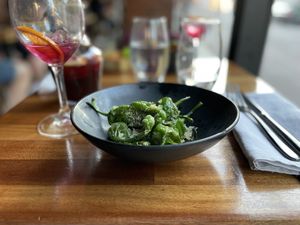 Salted green peppers  at Iberico in Uppsala